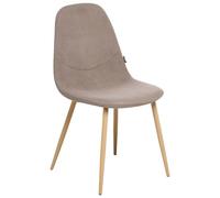 Beliani Lot de 2 Chaises de Salle à Manger Pieds en Fer Sièges en Tissu Rembourré Velours Côtelé Taupe Hilden