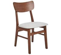 Beliani Lot de 2 Chaises de Salle à Manger Structure en Bois Foncé Assise Tissu Gris Clair Anoka