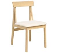 Beliani Lot de 2 Chaises de Salle à Manger Structure en Bois Marron Clair Assise en Boucle Beige Clair Isle