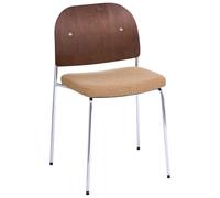 Beliani Lot de 2 Chaises de Salle à Manger Structure Métallique Assise Rembourrée Empilables Style Loft Vintage Orange et Marron Foncé Ashcroft