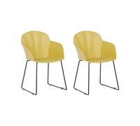 Beliani - Lot de 2 Chaises de Salle à Manger - Sylva - Matière Synthétique et Mé