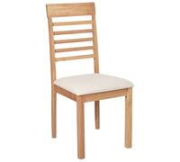Beliani Lot de 2 Chaises en Bois Clair Rembourrées Beige Clair Ortley