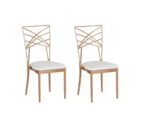 Lot de 2 chaises en métal rose doré GIRARD - BELIANI - Salle à manger - Contemporain - Design