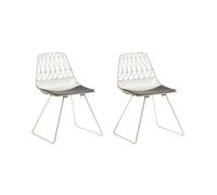 Beliani Lot 2 Chaises Industrielles en Métal Doré Assie en Cuir PU Noir et Design Tendance pour Salle à Manger Salon ou Chambre Moderne
