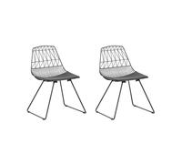 Beliani - Lot de 2 Chaises - Harlan - en Métal et Simili-cuir, Noir