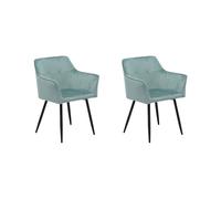 Beliani - Lot de 2 Chaises - Jasmin - Velours, Vert Menthe