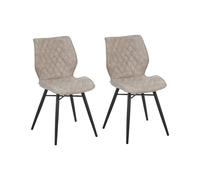 Beliani - Lot de 2 Chaises - Lisle - Tissu, Beige
