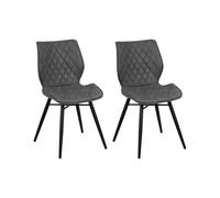 Beliani - Lot de 2 Chaises - Lisle - Tissu, Gris