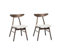 Beliani - Lot de 2 Chaises - Lynn - Bois d'Hévéa et Simili-cuir, Blanc