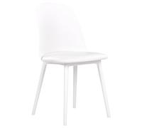 Beliani Lot de 2 Chaises Minimaliste et Moderne Rembourrage Synthétique Salle à Manger Salon Cuisine Blanc Fomby