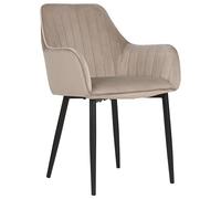 Beliani Lot de 2 Chaises Moderne Salle à Manger Salon en Velours Taupe Wellston