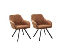 Beliani - Lot de 2 Chaises - Monee - Tissu, Marron