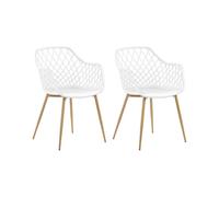 Lot de 2 chaises de salle à manger blanches NASHUA