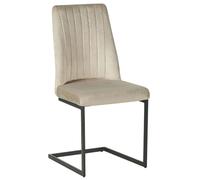 Beliani Lot de 2 Chaises Porte à Faux en Velours Taupe Idéal pour Salle à Manger ou Salon Moderne ou Design