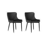 Beliani - Lot de 2 Chaises - Solano - Cuir PU, Noir