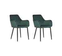 Beliani - Lot de 2 Chaises - Wellston - Velours, Vert Émeraude