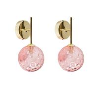 Beliani Lot de 2 Lampes Murales Modernes Glam Abat-jour en Verre Rose et Métal Doré Anadyr
