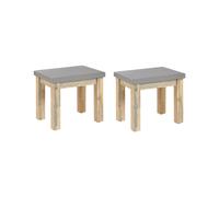 Beliani - Lot de 2 tabourets de Jardin - Ostuni - 50 x 40 cm, en Fibre-ciment e