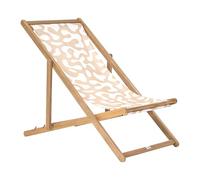 Beliani Lot de 2 Toiles de Remplacement pour Chaises Longues en Polyester Motif Abstrait Beige Anzio/Avellino