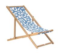 Beliani Lot de 2 Toiles de Remplacement pour Chaises Longues en Polyester Motif Abstrait Bleu Anzio/Avellino