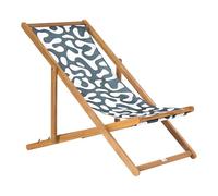 Beliani Lot de 2 Toiles de Remplacement pour Chaises Longues en Polyester Motif Abstrait Noir Anzio/Avellino