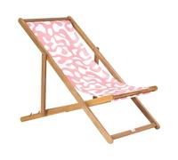 Beliani Lot de 2 Toiles de Remplacement pour Chaises Longues en Polyester Motif Abstrait Rose Anzio/Avellino