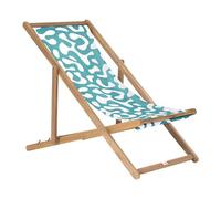 Beliani Lot de 2 Toiles de Remplacement pour Chaises Longues en Polyester Motif Abstrait Turquoise Anzio/Avellino