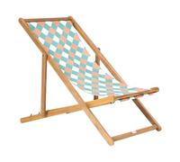 Beliani Lot de 2 Toiles de Remplacement pour Chaises Longues en Polyester Motif Géométrique en Losanges Vert Anzio/Avellino
