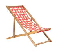 Beliani Lot de 2 Toiles de Remplacement pour Chaises Longues en Polyester Motif Géométrique en Losanges Rouge Anzio/Avellino