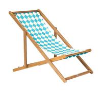Beliani Lot de 2 Toiles de Remplacement pour Chaises Longues en Polyester Motif Géométrique en Losanges Bleu Anzio/Avellino