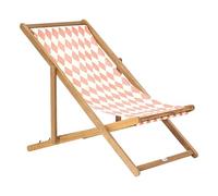 Beliani Lot de 2 Toiles de Remplacement pour Chaises Longues en Polyester Motif Géométrique en Losanges Rouge Clair Anzio/Avellino