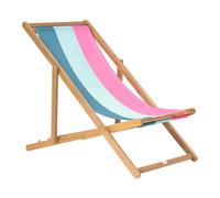 Beliani Lot de 2 Toiles de Remplacement pour Chaises Longues en Polyester Motif Rayé Multicolore Anzio/Avellino
