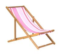 Beliani Lot de 2 Toiles de Remplacement pour Chaises Longues en Polyester Motif Rayé Multicolore Rose Anzio/Avellino