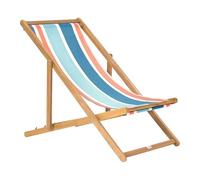 Beliani Lot de 2 Toiles de Remplacement pour Chaises Longues en Polyester Motif Rayé Multicolore Turquoise Anzio/Avellino