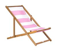 Beliani Lot de 2 Toiles de Remplacement pour Chaises Longues Transats en Polyester Motif Rayé Multicolore Rose Anzio/Avellino