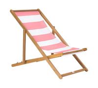 Beliani Lot de 2 Toiles de Remplacement pour Chaises Longues Transats en Polyester Motif Rayé Multicolore Rouge Anzio/Avellino
