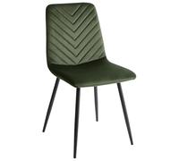 Beliani Lot de 4 Chaises en Velours de Salle à Manger Pieds en Fer Vert Olive Havre
