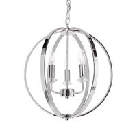Beliani Lustre en Fer Lampe Suspendue Cristal Finition Chromée Salon Salle à Manger Argenté Tenoiro