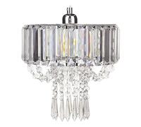 Beliani Lustre Glamour Lampe Suspension en Cristaux Multiples Transparents et Acier E14 Max. 40W Solution Éclairage pour Salle à Manger Chic