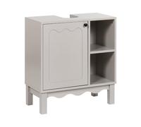 Beliani Meuble-lavabo Beige Clair Peint sous-Vasque Salle Bain Traditionnel