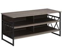 Beliani - Meuble TV - Carlisle - 2 Étages en MDF et Métal, Couleur Bois Foncé St