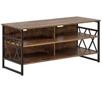 Beliani - Meuble TV - Carlisle - Moderne en Imitation Bois Foncé avec 4 Comparti