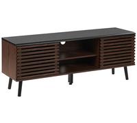 Beliani - Meuble TV - Perth - Imitation Bois Foncé Portes Coulissantes
