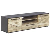 Beliani - Meuble TV - Salter - en Panneau de Particules de Bois et Métal, Bois C
