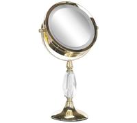 Beliani Miroir de Table LED Doré Métal Rond Maquillage Éclairage en Acier