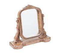 Beliani Miroir de Table Marron Manguier Traditionnel Maquillage Décoratif