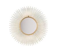 Beliani Miroir Mural en Forme de Soleil en Métal Doré Style Versaillais pour Salon Moderne et Glamour