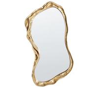 Beliani Miroir Mural Forme Irrégulière Style Moderne Cadre MDF 75 x 37 cm Verre et Doré Sery