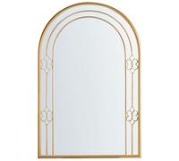 Beliani Miroir Mural Glamour Vintage avec Cadre en Métal Accessoire Décoratif Doré Mautre