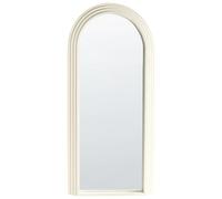 Beliani Miroir Mural Vintage Cadre en Bois 170 x 80 cm Forme d'Arche Blanc Cassé Dijon